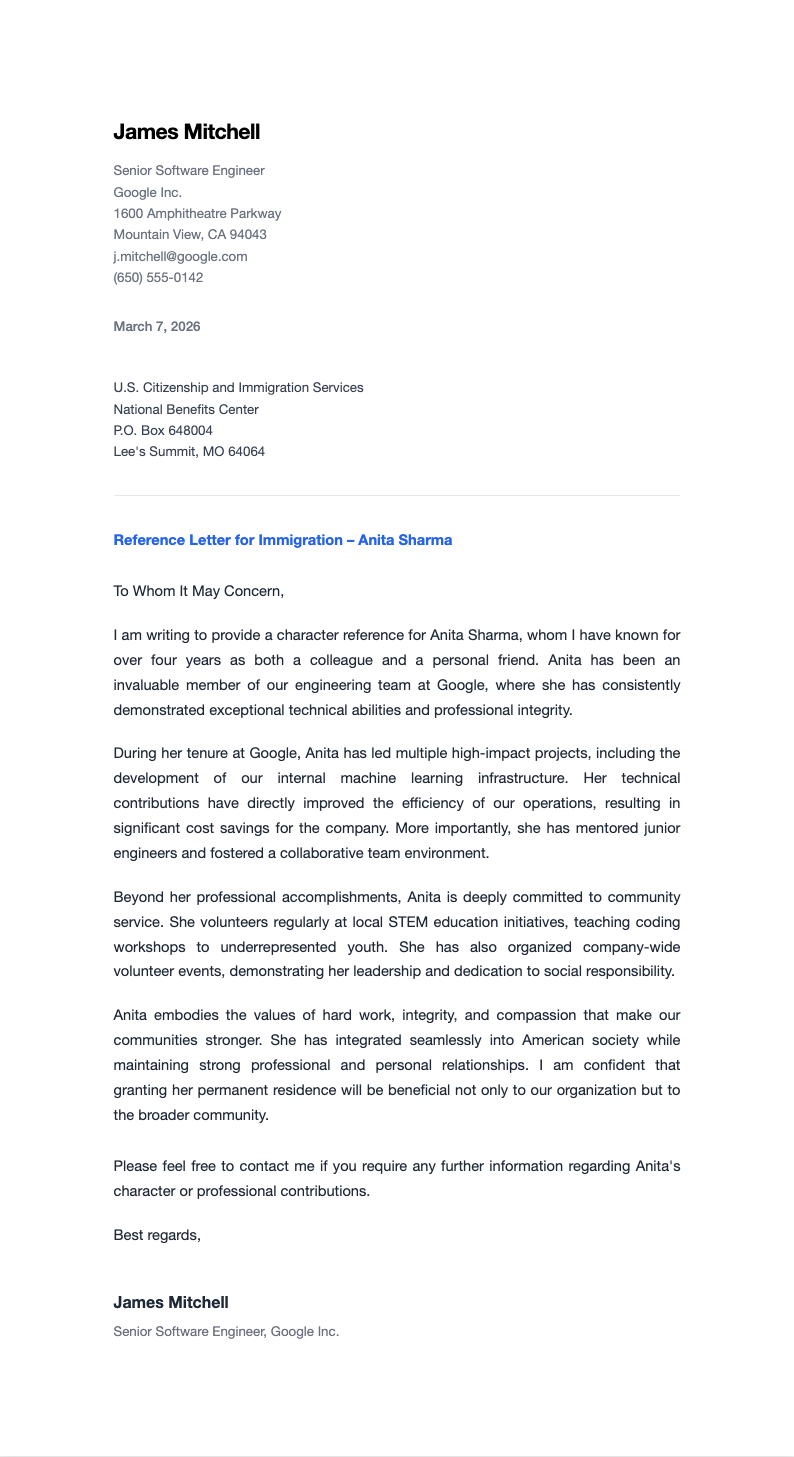 Modern minimalist immigration reference